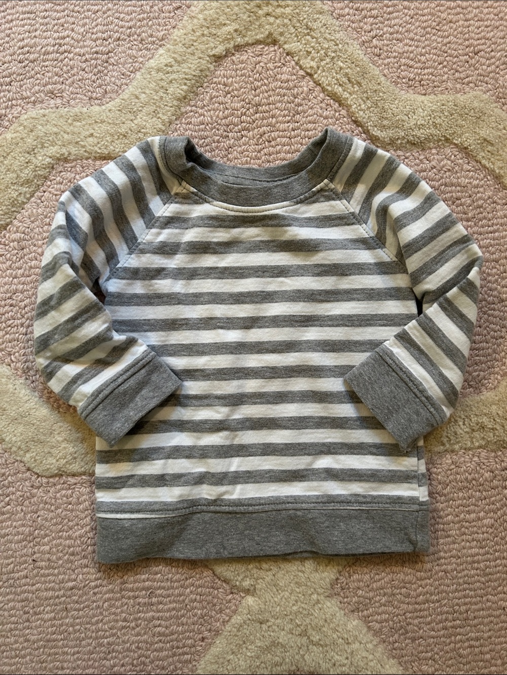Monica and Andy Gray & White Striped Long-Sleeve Sweatshirt 6-9 months